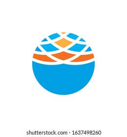 Circle icon abstract, world logo template, round symbol, letter o