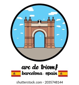 Circle icon Arc de Triomf. Vector illustration
