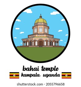 Circle Icon Bahai Temple in Bur. Vector Illustration