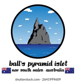 Circle Icon Ball s Pyramid islet. Vector illustration	
