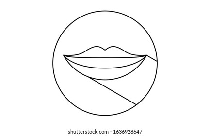 Circle icon with black shadow, aesthetic dentistry