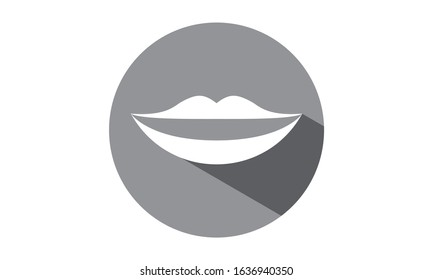 Circle icon with black shadow, aesthetic dentistry