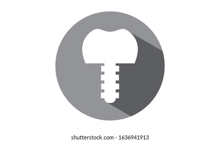 Circle icon with black shadow, implant