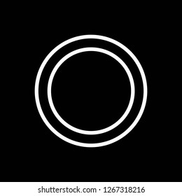 circle icon is black and white, linear flat, vector, pixel perfect, minimal, suitable for web and print