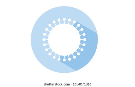 Circle icon with blue shadow, fungus