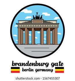 Circle Icon Brandenburg Gate. sign symbol. vector illustration