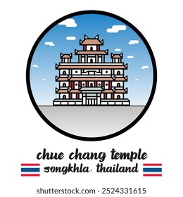 Circle Icon Chue Chang Temple. vecor illustration