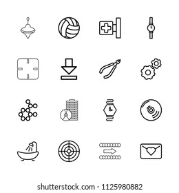 Circle icon. collection of 16 circle outline icons such as shower, gear, love letter, medical cross, atom, download. editable circle icons for web and mobile.