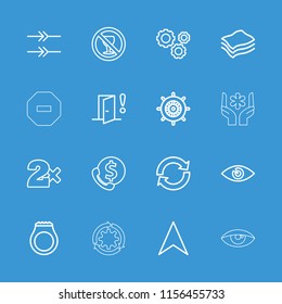 Circle icon. collection of 16 circle outline icons such as helm, casino bet, bank support, no alcohol, eye, navigation arrow, reload. editable circle icons for web and mobile.