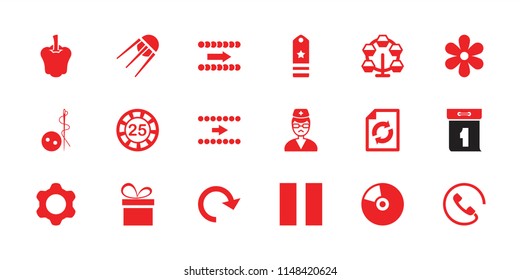 Circle icon. collection of 18 circle filled icons such as needle button, 25 casino chip, reload, carousel, doctor, gear, cd, rank. editable circle icons for web and mobile.