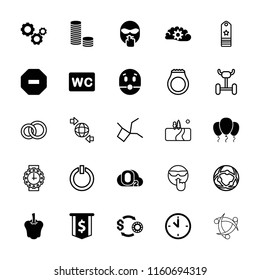 Circle icon. collection of 25 circle filled and outline icons such as gear, dollar sign, coin, cool emot, engagement ring. editable circle icons for web and mobile.