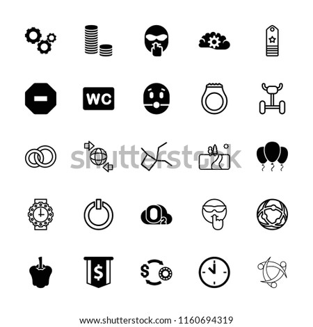 Circle icon. collection of 25 circle filled and outline icons such as gear, dollar sign, coin, cool emot, engagement ring. editable circle icons for web and mobile.