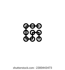 circle icon with connected sign with black color