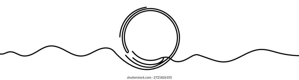 Icono de círculo. Dibujo continuo de una línea de círculo. Círculo en un estilo de línea, aislado en el fondo blanco. Ilustración vectorial.