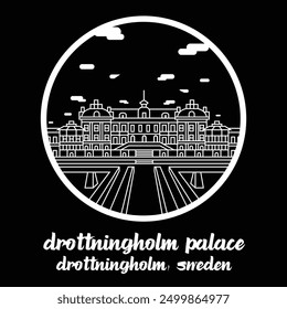 Kreissymbol Drottningholm Palace. Vektorgrafik