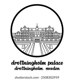 Kreissymbol Drottningholm Palace. Vektorgrafik