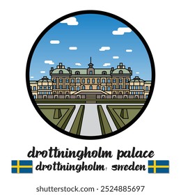 Kreissymbol Drottningholm Palace. Vektorgrafik
