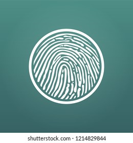 Circle icon fingerprint vector illustration, security concept.