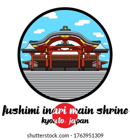 Circle Icon fushimi inari main shrine. vector illustration

