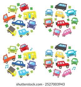 circle icon gallery of various car - color medium size version - environmentally-friendly image