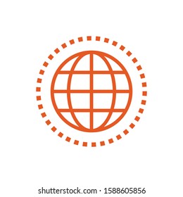 Circle icon globe on a white background. Vector illustration