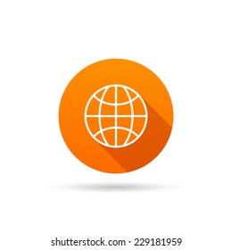 Circle icon globe on a white background. Vector illustration
