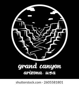 Circle Icon Grand Canyon. Vector illustration
