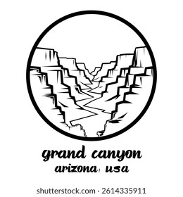 Circle Icon Grand Canyon. Vector illustration