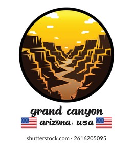 Circle Icon Grand Canyon. Vector illustration