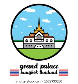Circle icon Grand Palace. vector illustration