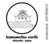 Circle Icon Hamamatsu Castle. vector illustration