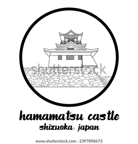 Circle Icon Hamamatsu Castle. vector illustration