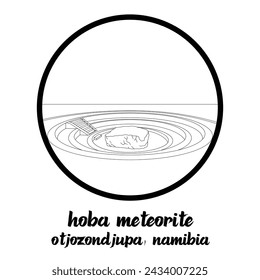 Circle Icon Hoba Meteorite. Vector illustration