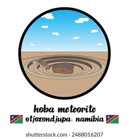 Circle Icon Hoba Meteorite. Vector illustration

