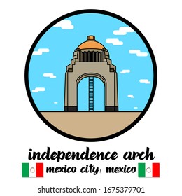 Arco de Independencia de México. Ilustración del vector