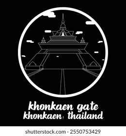 Círculo Ícone Khonkaen Gate. Ilustração de vetor