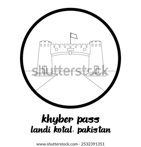 Circle Icon Khyber Pass. Vector Illustration