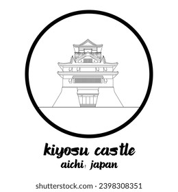 Circle Icon Kiyosu Castle. vector illustration
