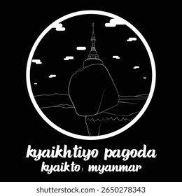 Ícone Círculo Kyaiktiyo Pagoda. Ilustração vetorial