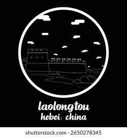 Circle Icon Laolongtou. Vector illustration