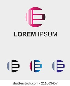 Circle icon with letter E icon