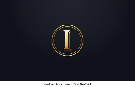Circle icon letter and golden circle favicon vector and luxury golden symbol icon