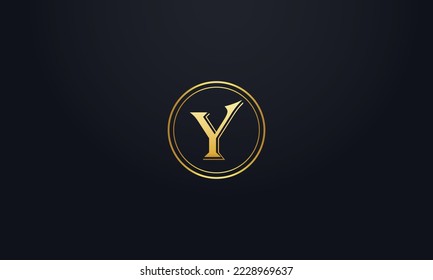 Circle icon letter and golden circle favicon vector and luxury golden symbol icon