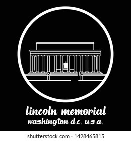Circle Icon Lincoln Memorial. vector illustration