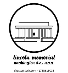 Circle Icon Lincoln Memorial. vector illustration