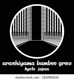 circle icon line Arashiyama Bamboo Grove. vector illustration