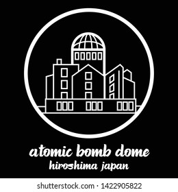 Circle icon line atomic bome dome. vector illustration