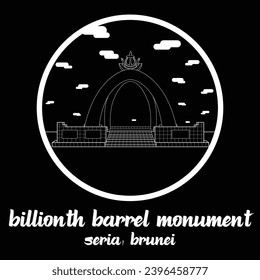 Circle icon line Billionth Barrel Monument. vector illustration
