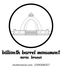 Circle icon line Billionth Barrel Monument. vector illustration
