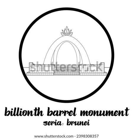 Circle icon line Billionth Barrel Monument. vector illustration
